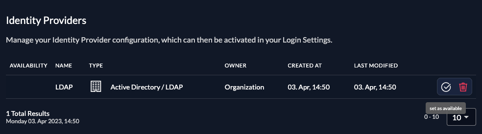 Activate the LDAP Provider